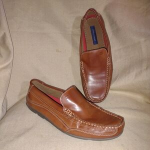 11.5 Men's Hilfiger Driving Loafers Shoes Caramel Brown EC LN